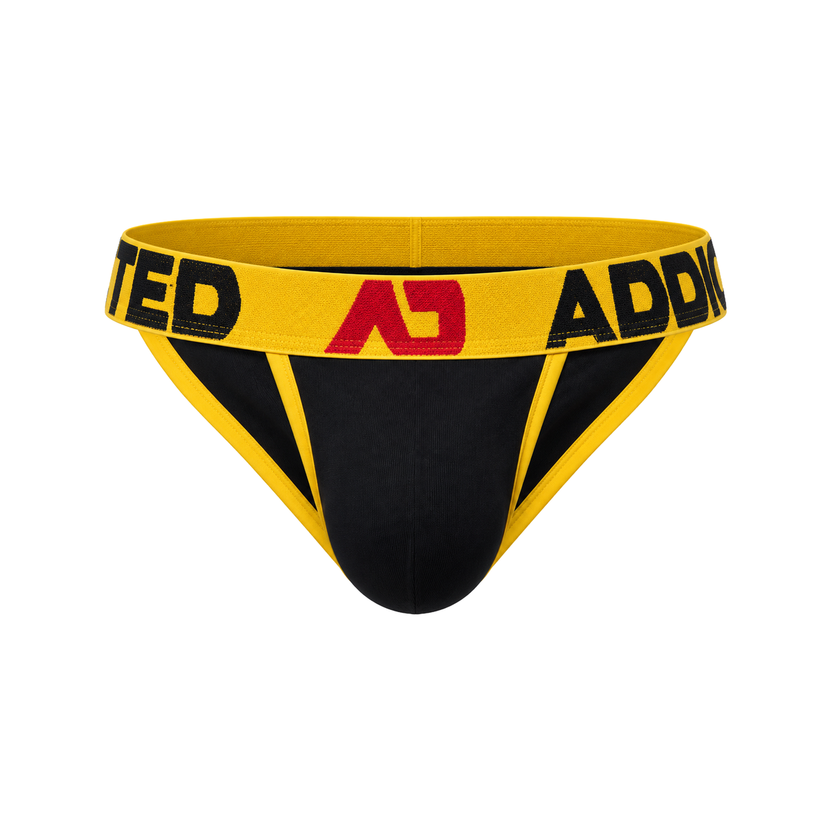 ADDICTED Open Fly Cotton Bikini Black/Yellow