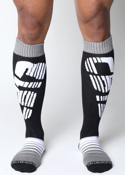 CELLBLOCK 13 Multipack Chain Reaction Singlet Jock + Velocity 2.0 Knee High Sock Grey