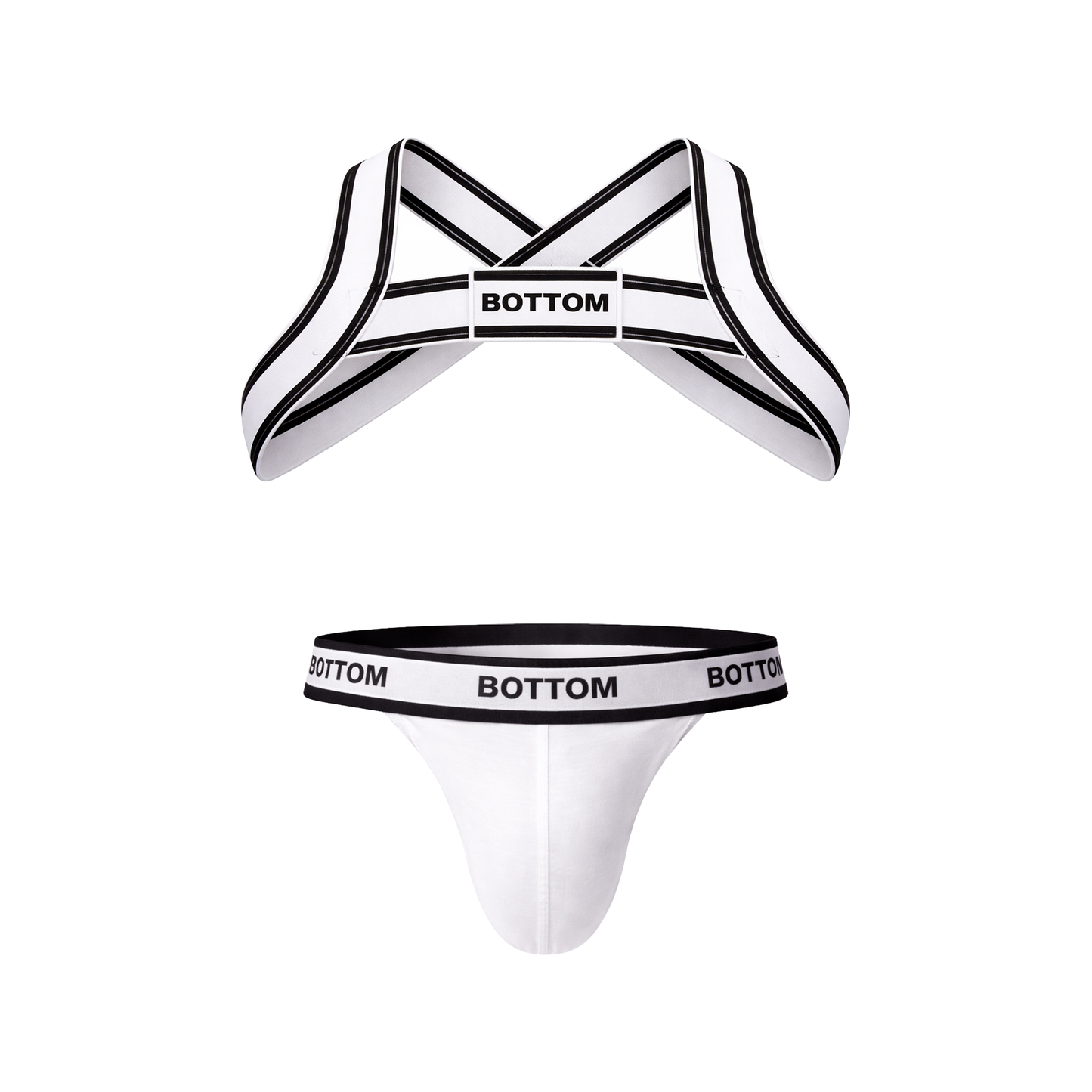 Barcode Berlin BOTTOM Multipack 1x Suspender White + 1x Harness White-Black